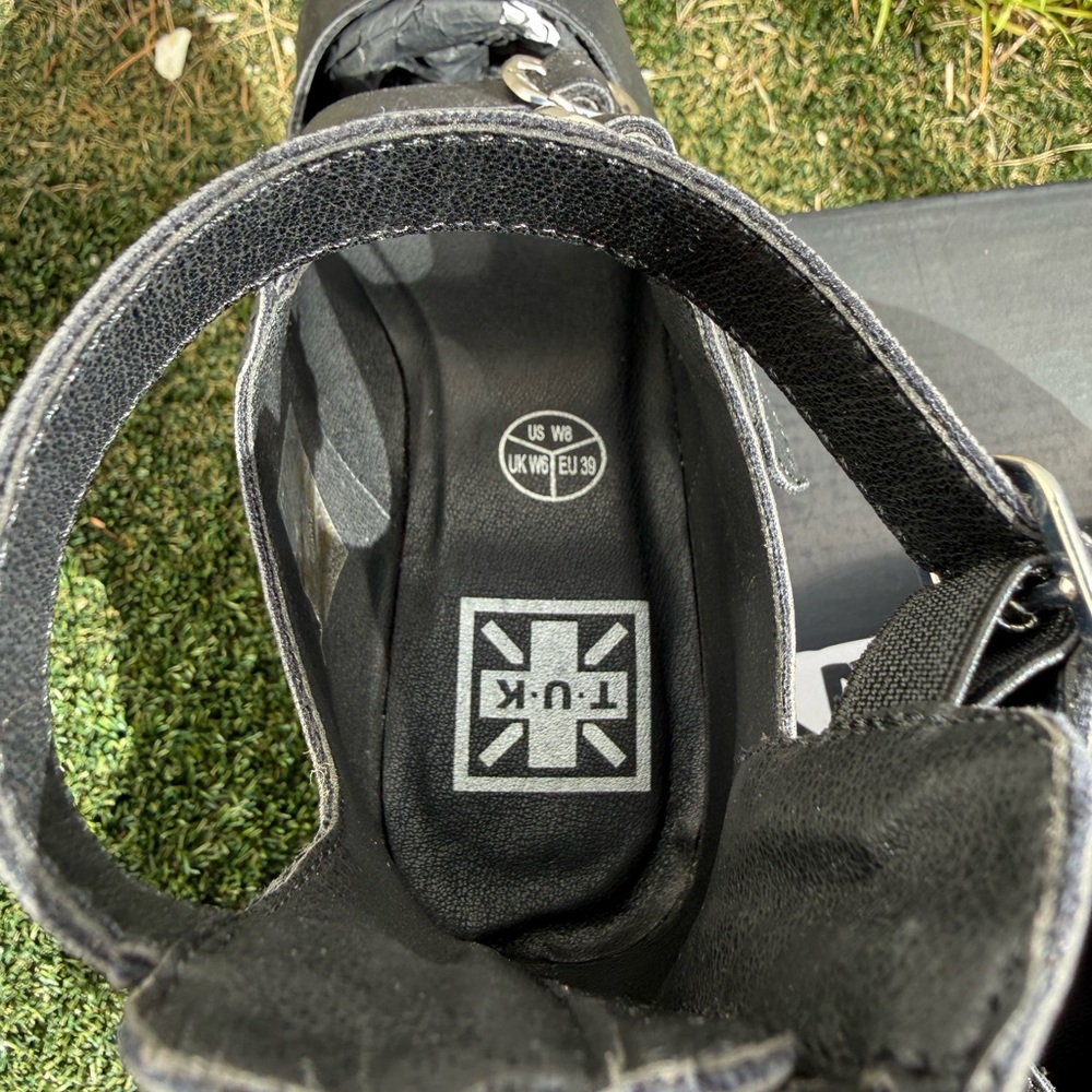 Black TUKskin 3-Buckle Cuban Heel - Picture 7 of 9